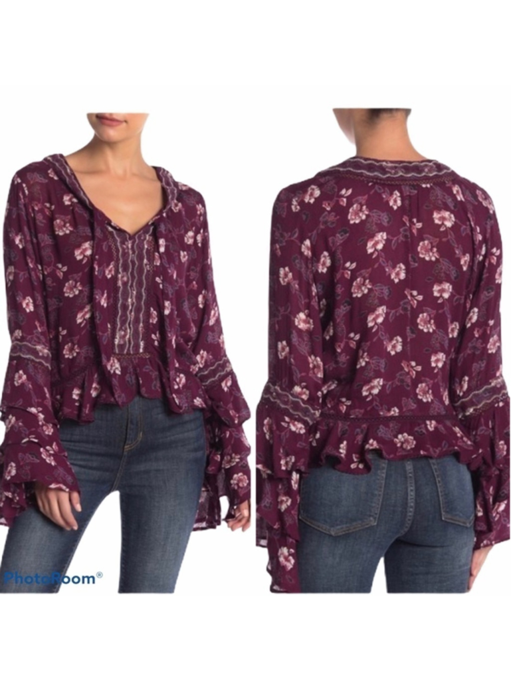 Vintage Havana NWT boho tiered ruffle sleeve top